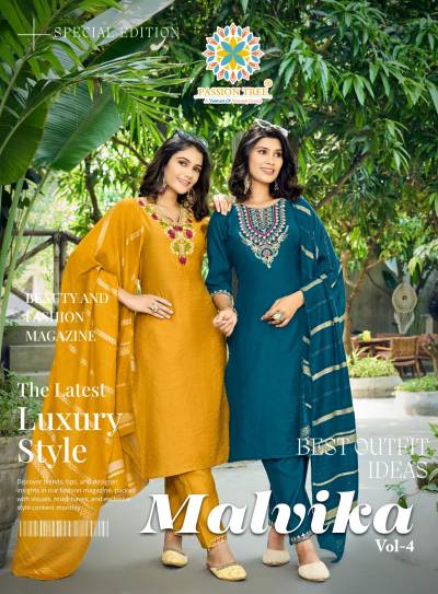 MALVIKA VOL 4 PASSION TREE DESIGNER PRINT SALWAR SUIT WHOLESALER IN INDIA